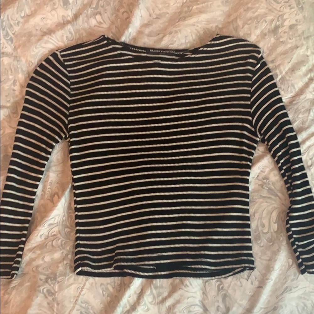 Black and white striped top